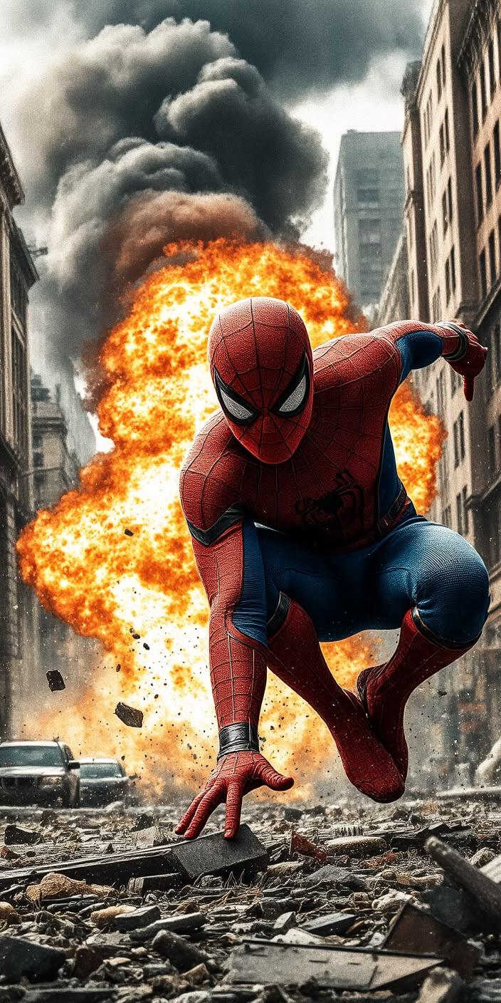Action Spider-Man Explosion Wallpaper