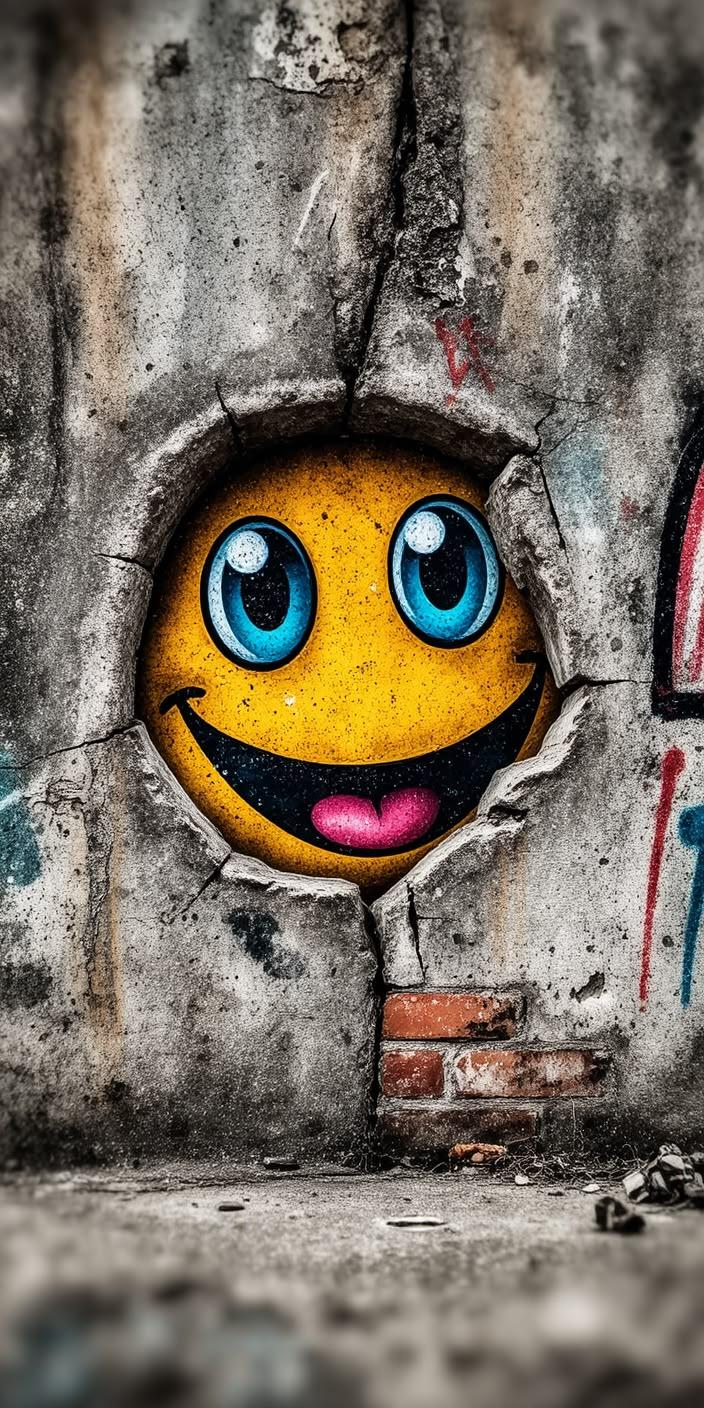 Urban Smiley Wall Wallpaper