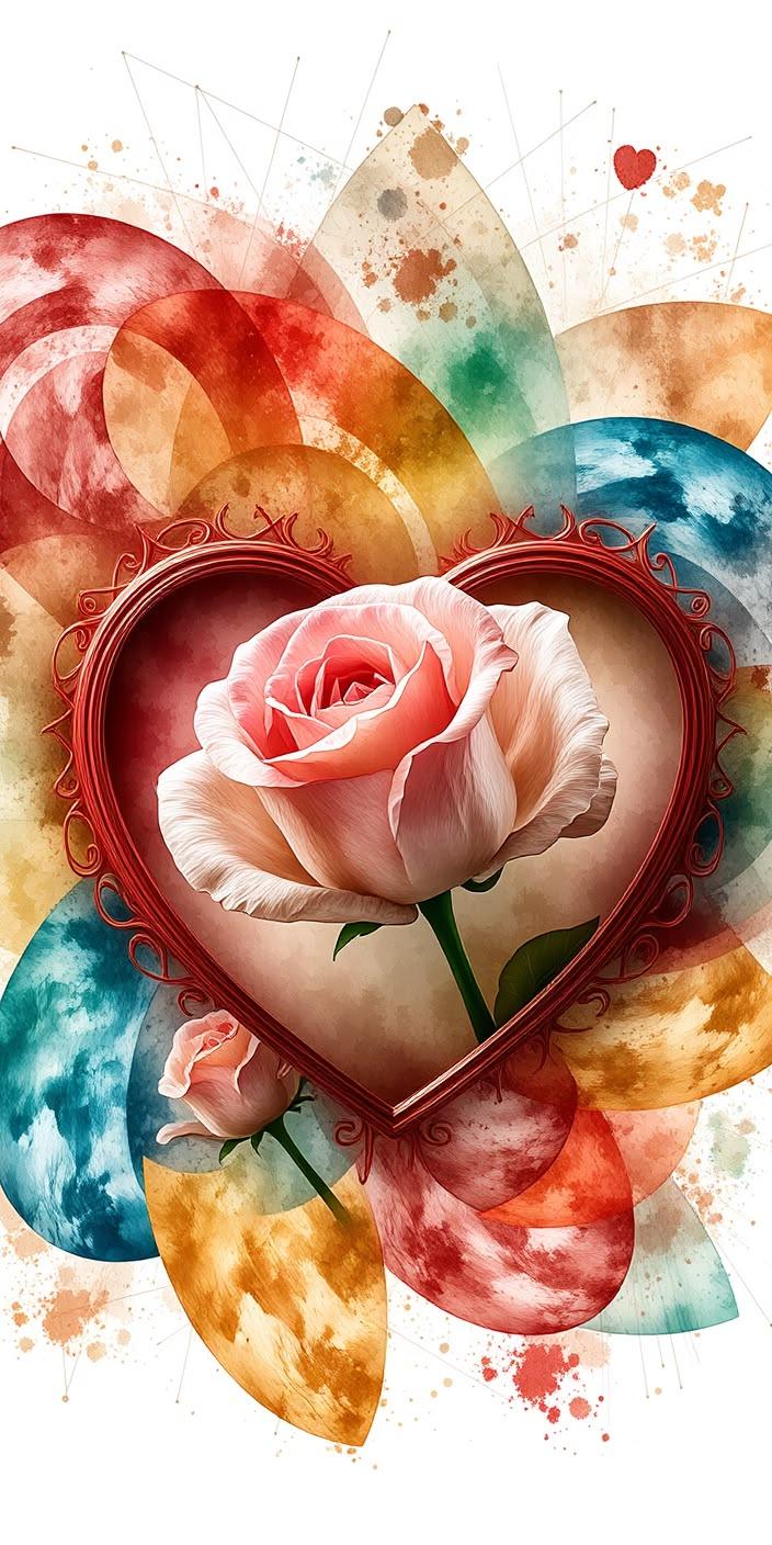 Abstract Rose Heart Wallpaper