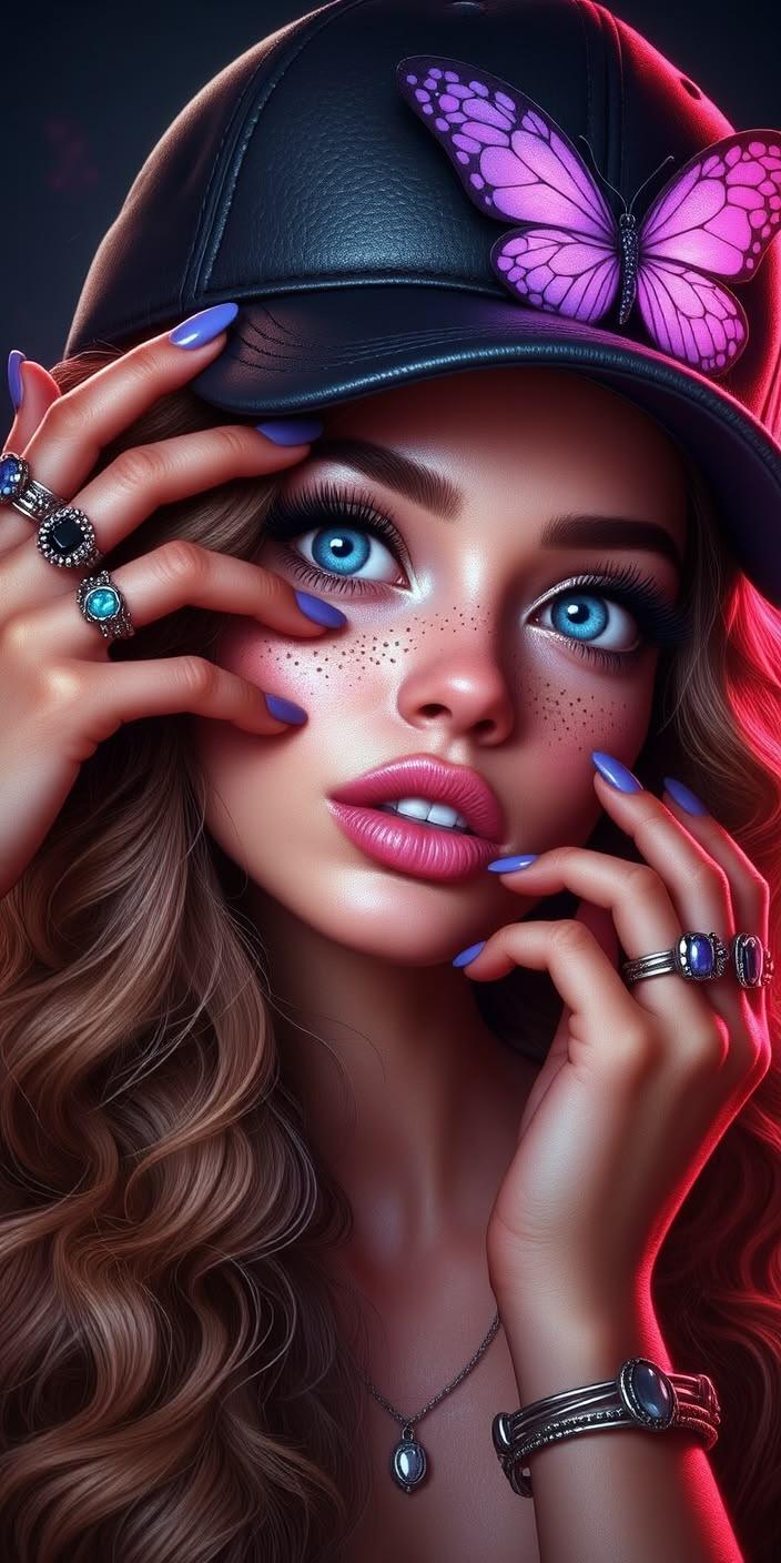 Midnight Butterfly Beauty Wallpaper