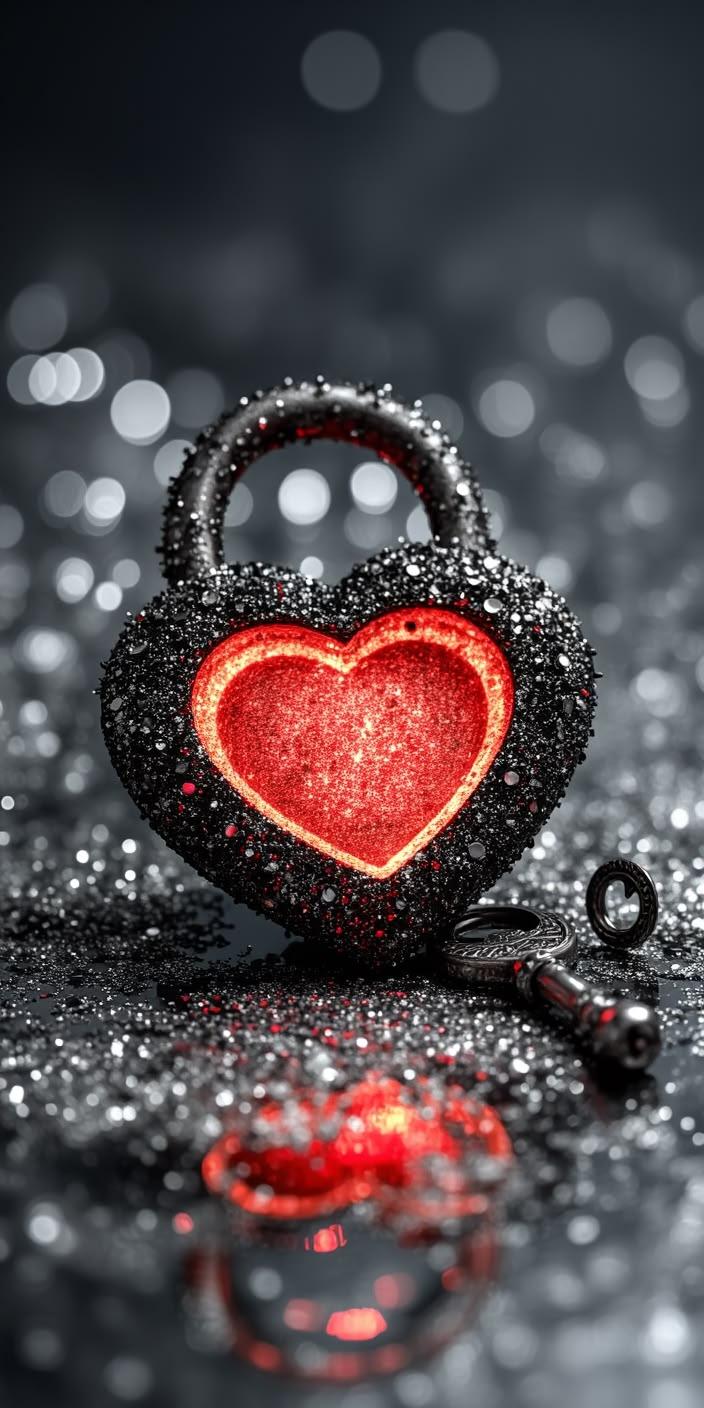 Glowing Heart Lock Wallpaper