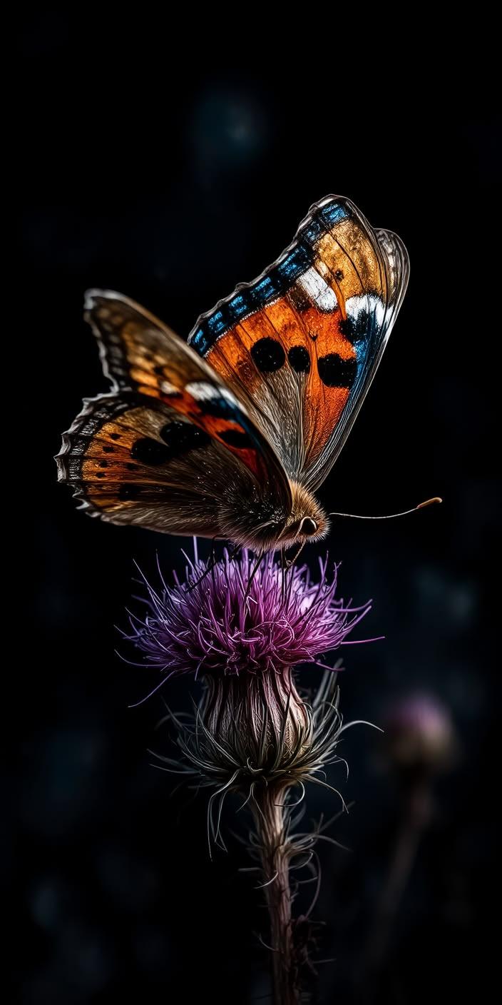 Ethereal Butterfly & Thistle Wallpaper