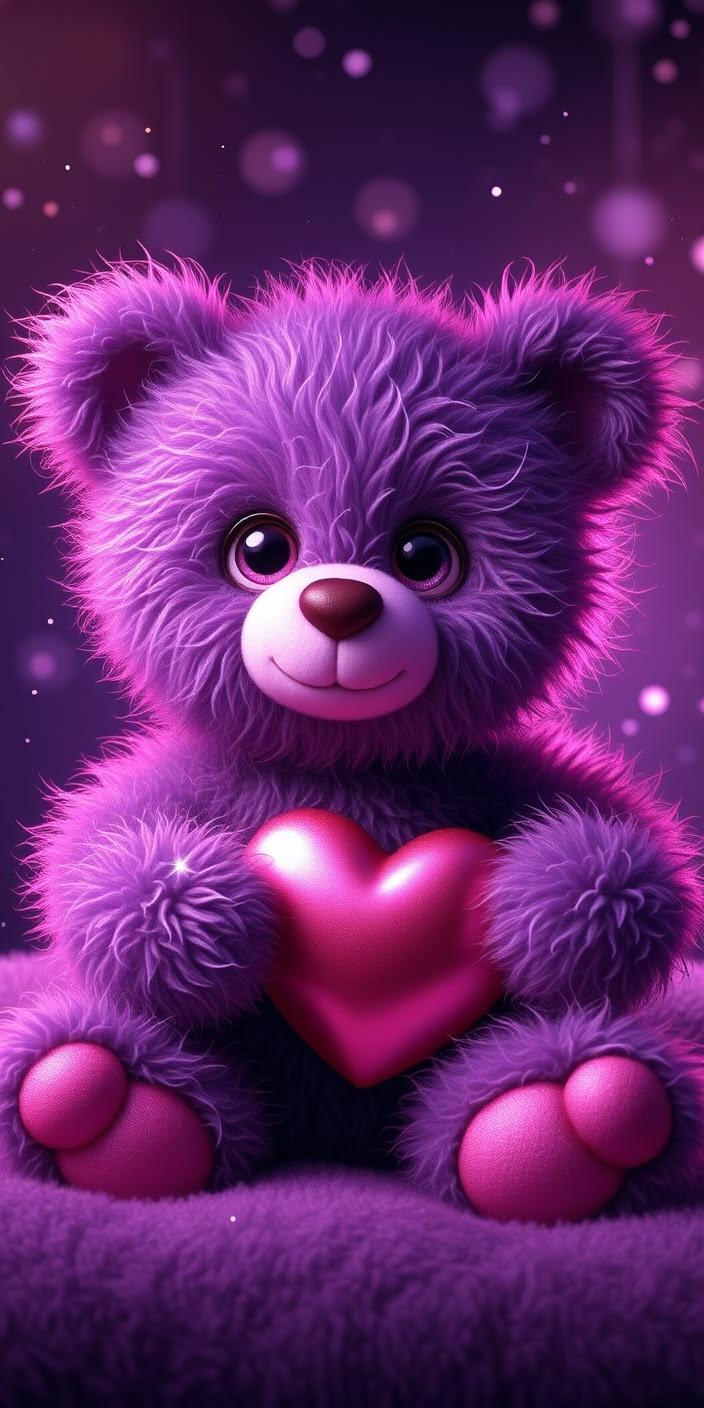 Shimmering Heart & Roses Wallpaper