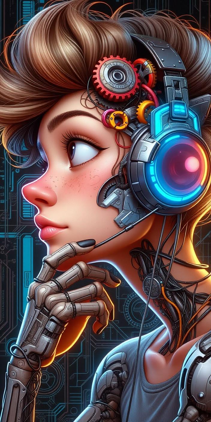 Cybernetic Dreamer Wallpaper