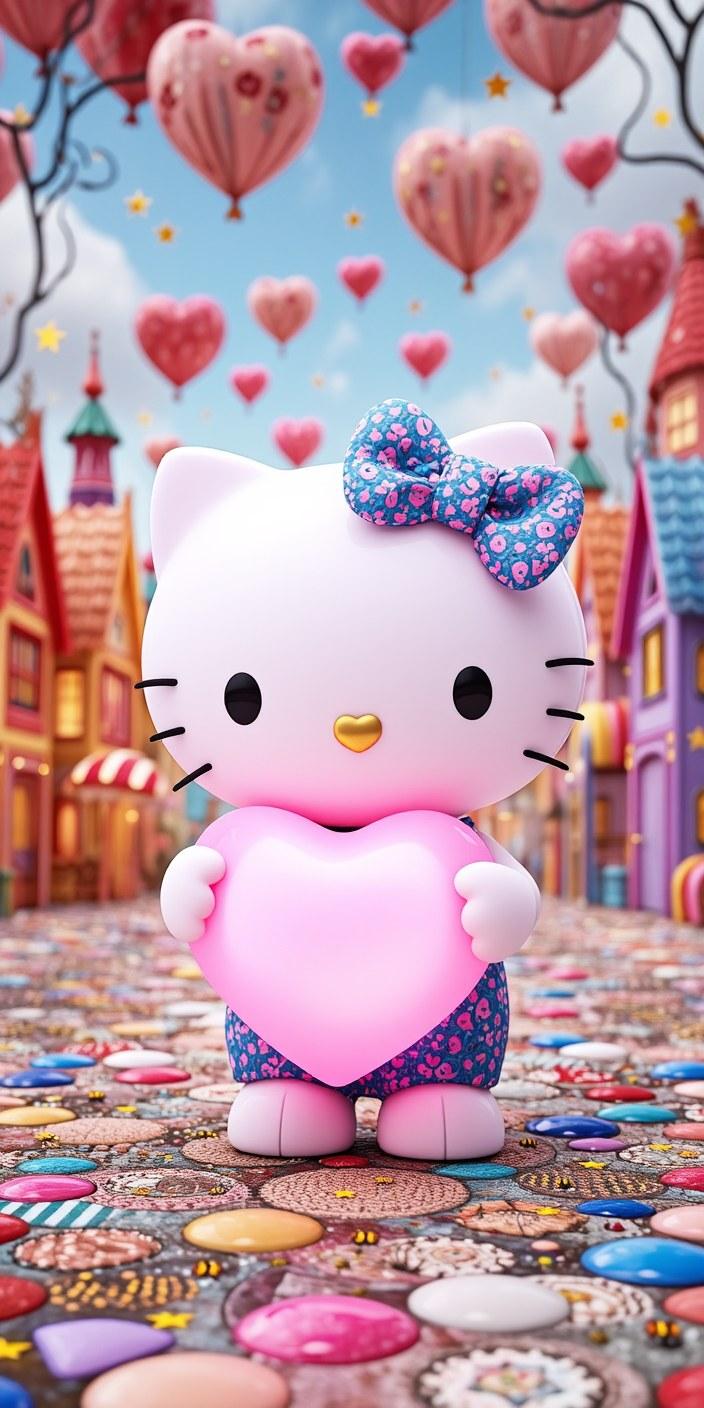 Sweet Heart Town Hello Kitty Wallpaper