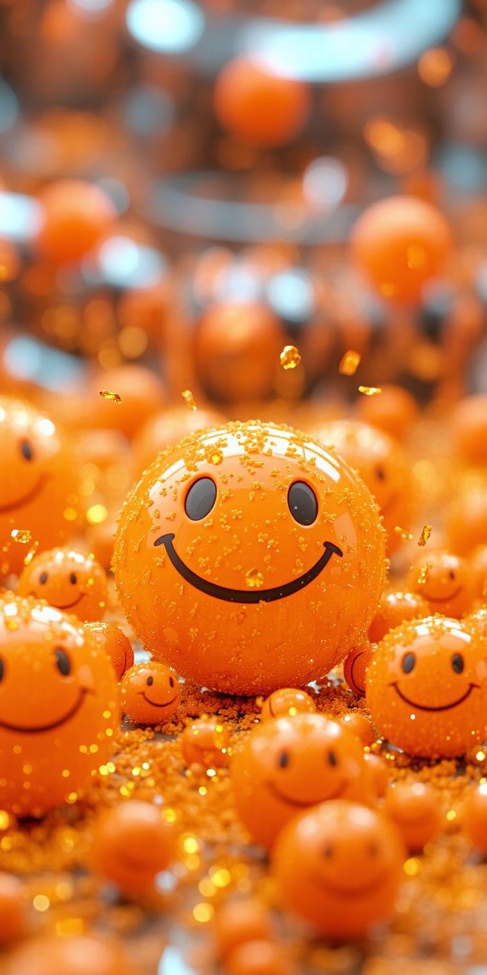 Golden Glow Smiley Wallpaper