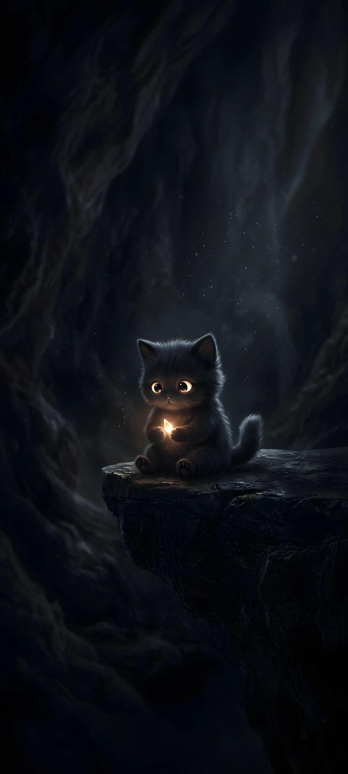 Shadow Guardian Kitten Wallpaper