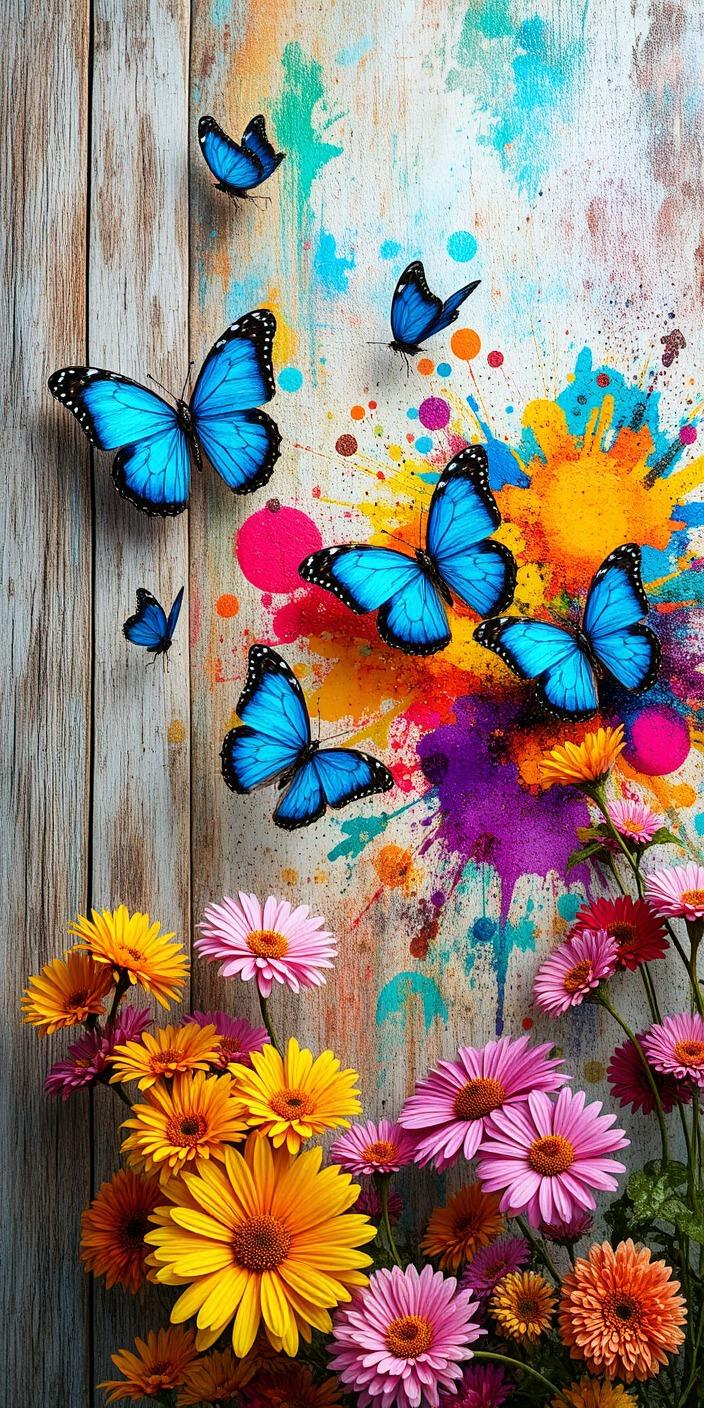 Abstract Splash Butterfly Wallpaper