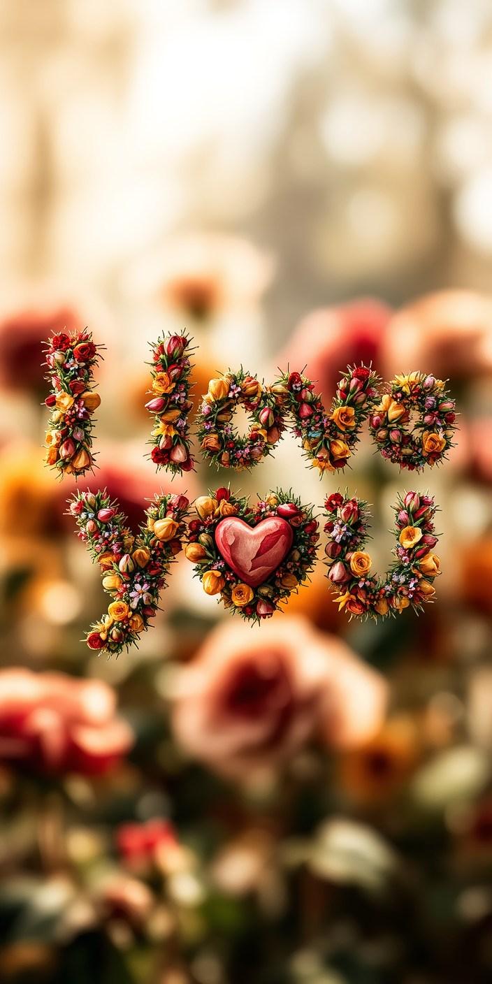 Blooming Floral Love Wallpaper