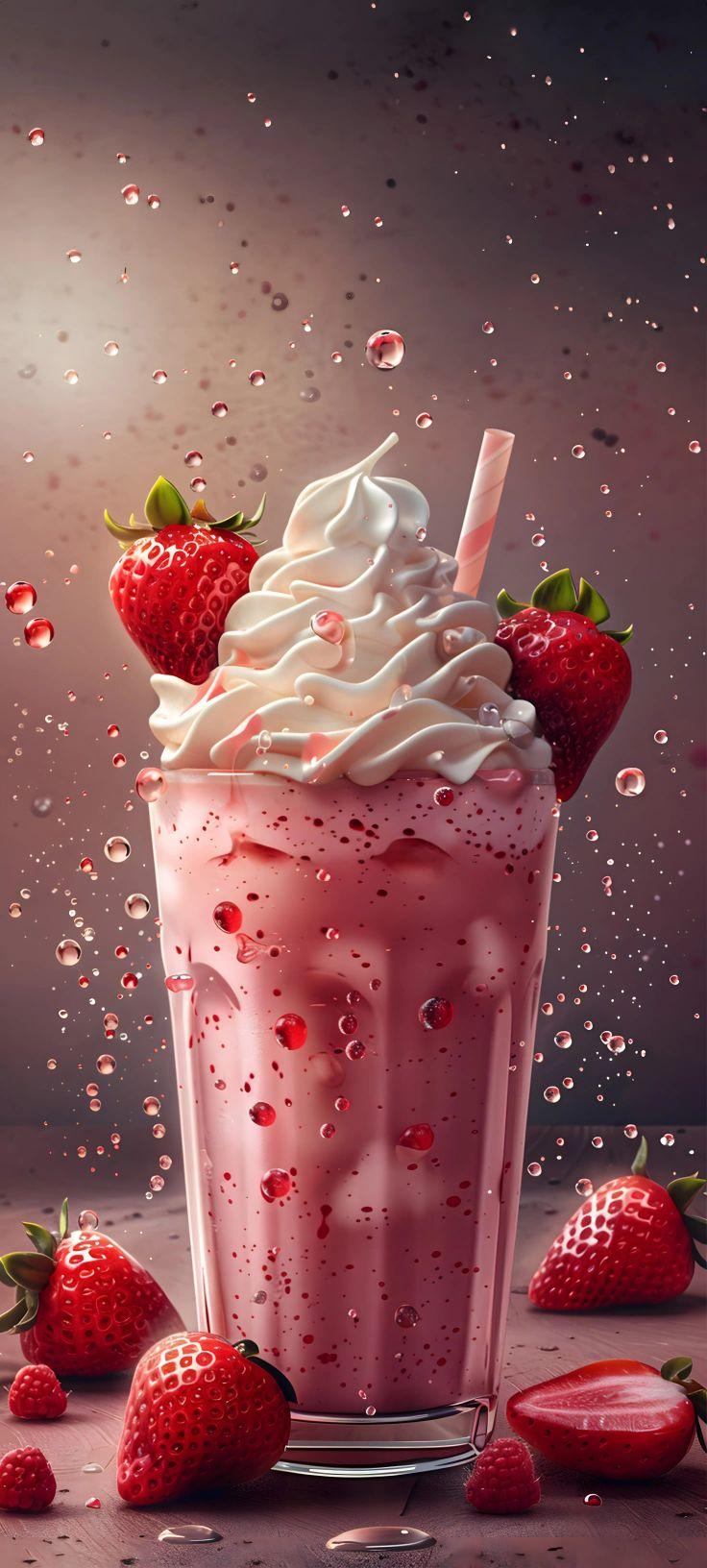 Sweet Splash Strawberry Wallpaper