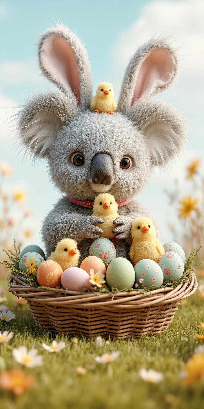 Easter Koala Bunny Wallpaper