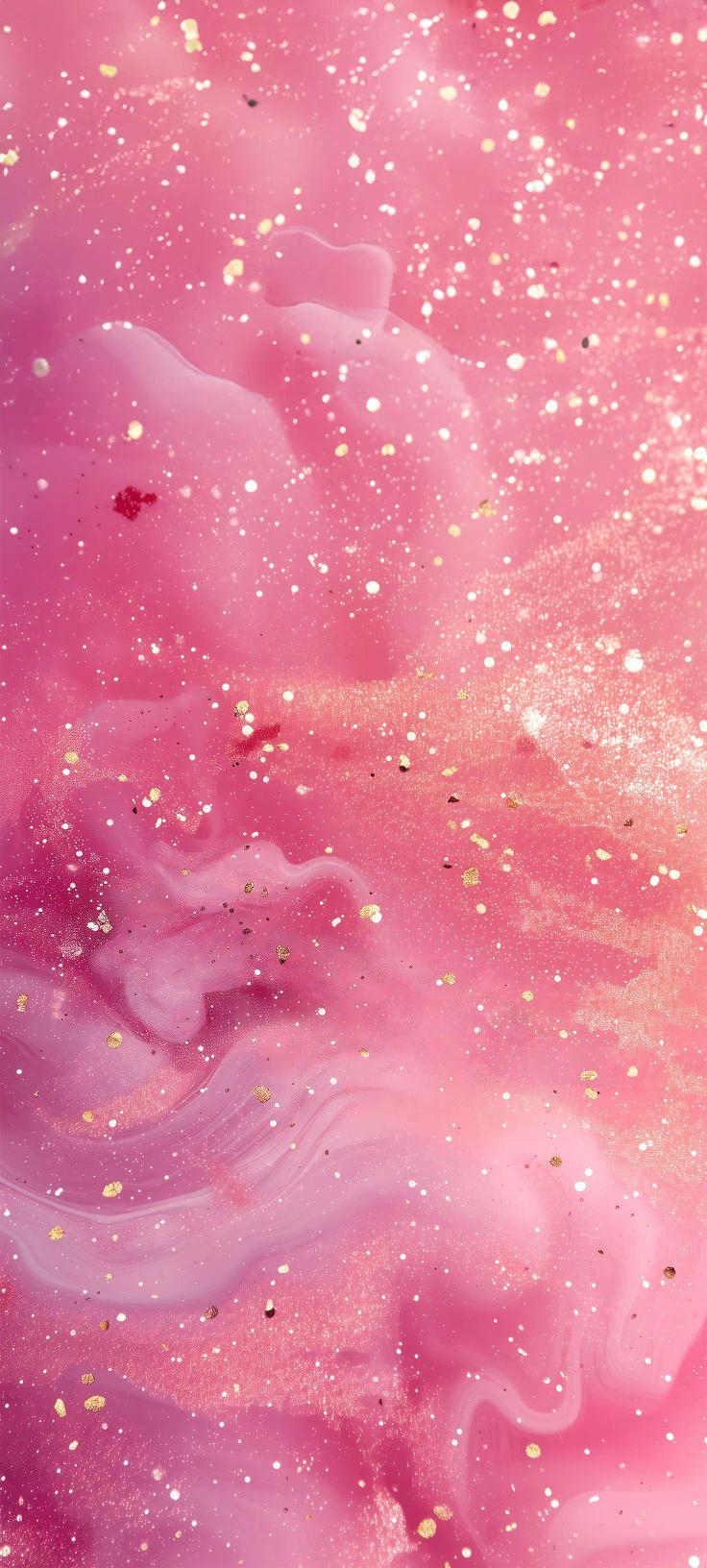 Pink Glitter Fluid Wallpaper