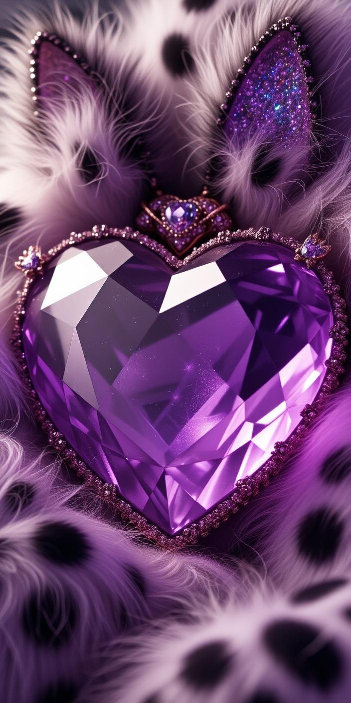 Crystal Heart Fluffy Wallpaper
