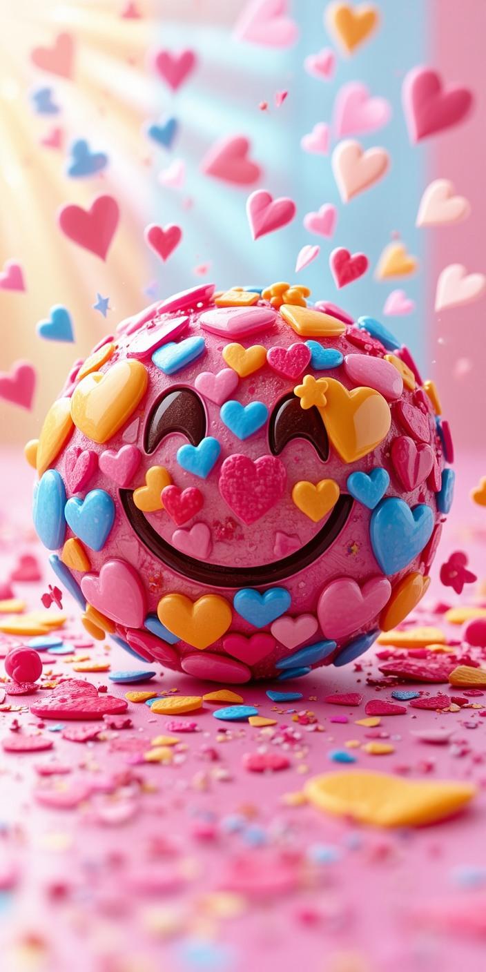 Happy Heart Emoji Wallpaper