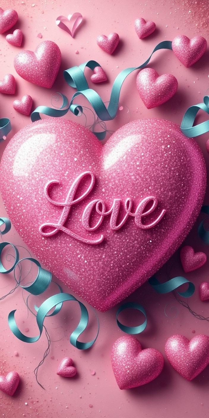 Glitter Love Heart Wallpaper