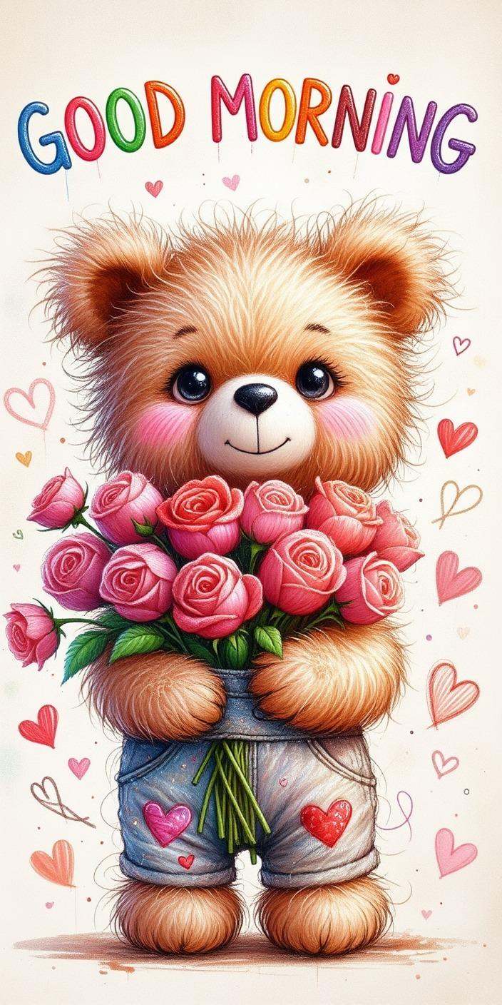 Teddy Rose Bouquet Wallpaper