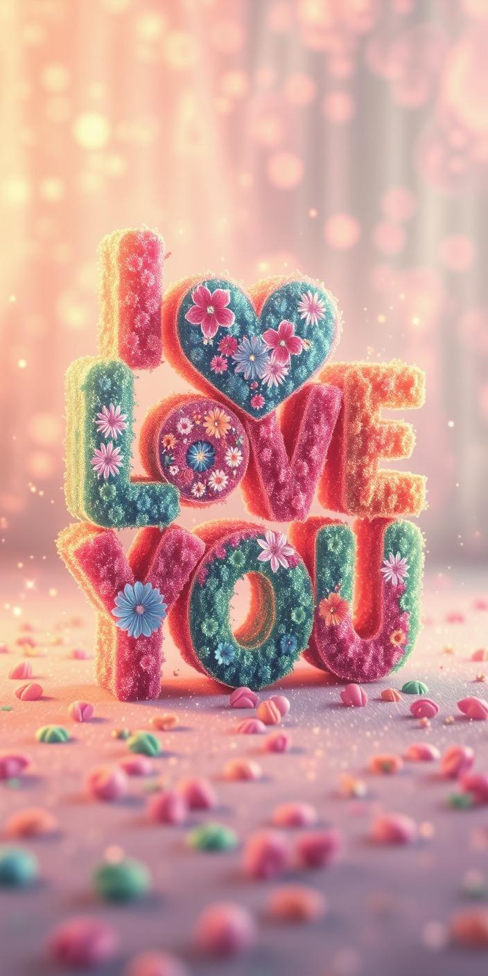 Plush Floral Love Wallpaper