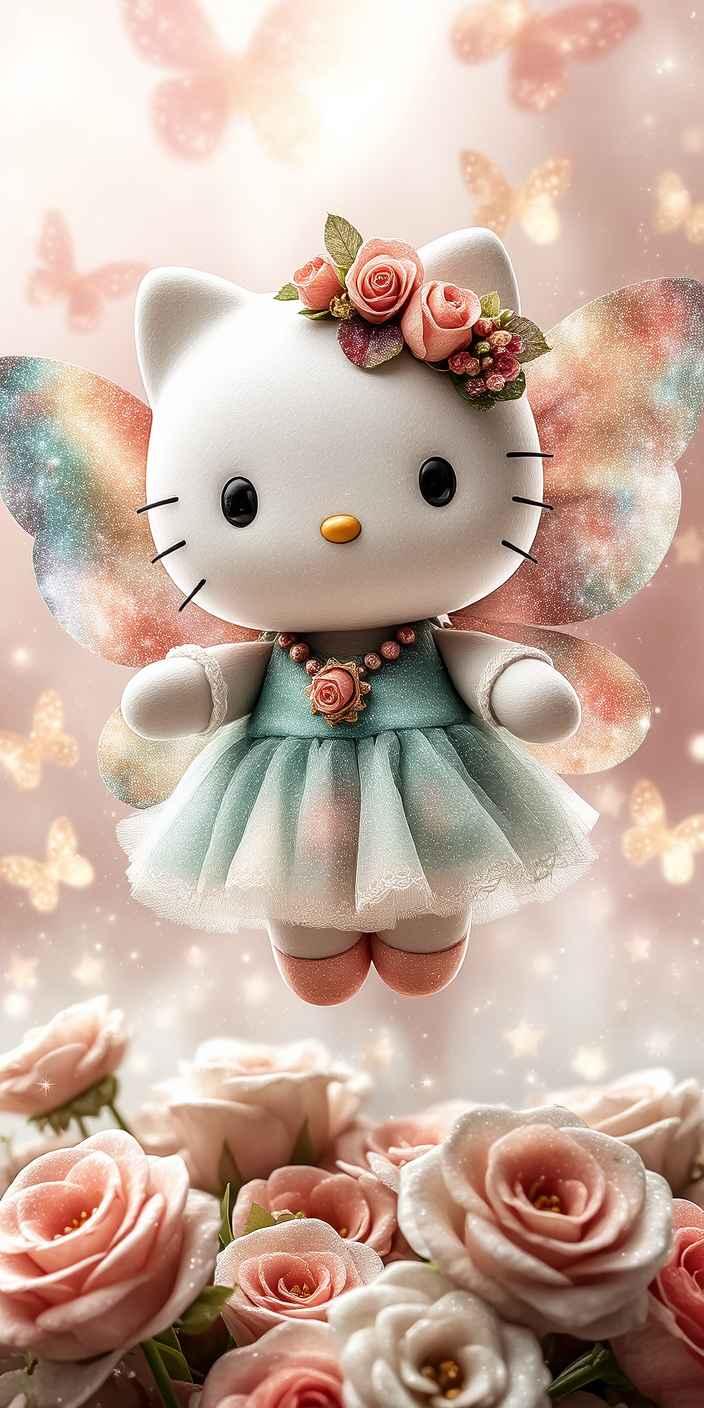 Butterfly Rose Fairy Hello Kitty Wallpaper