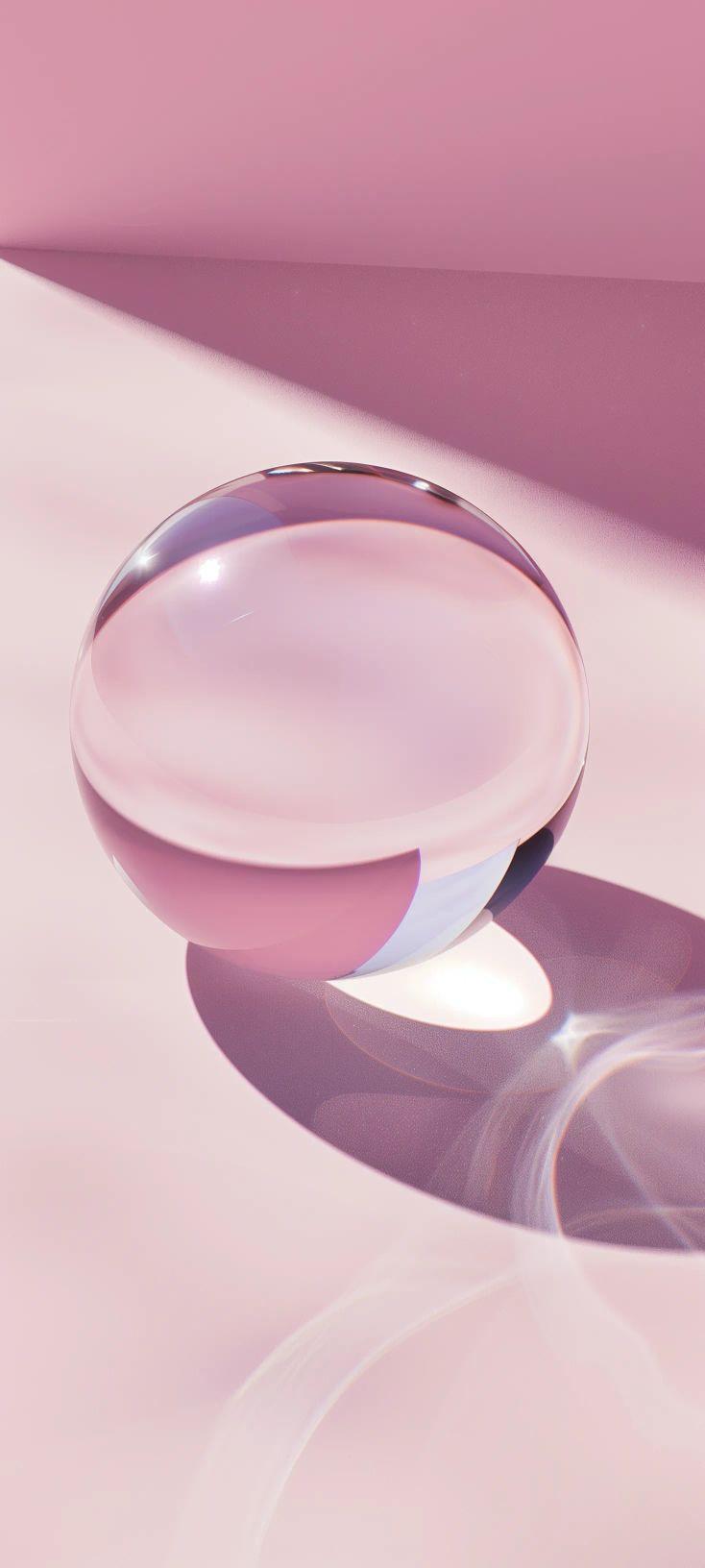 Minimalist Pink Glass Sphere Wallpaper
