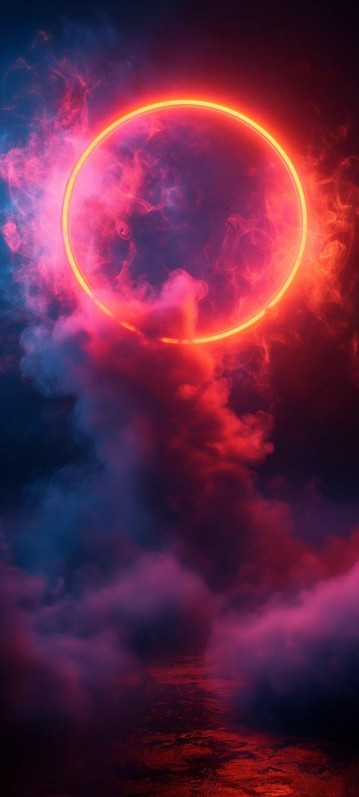 Neon Smoke Ring Wallpaper