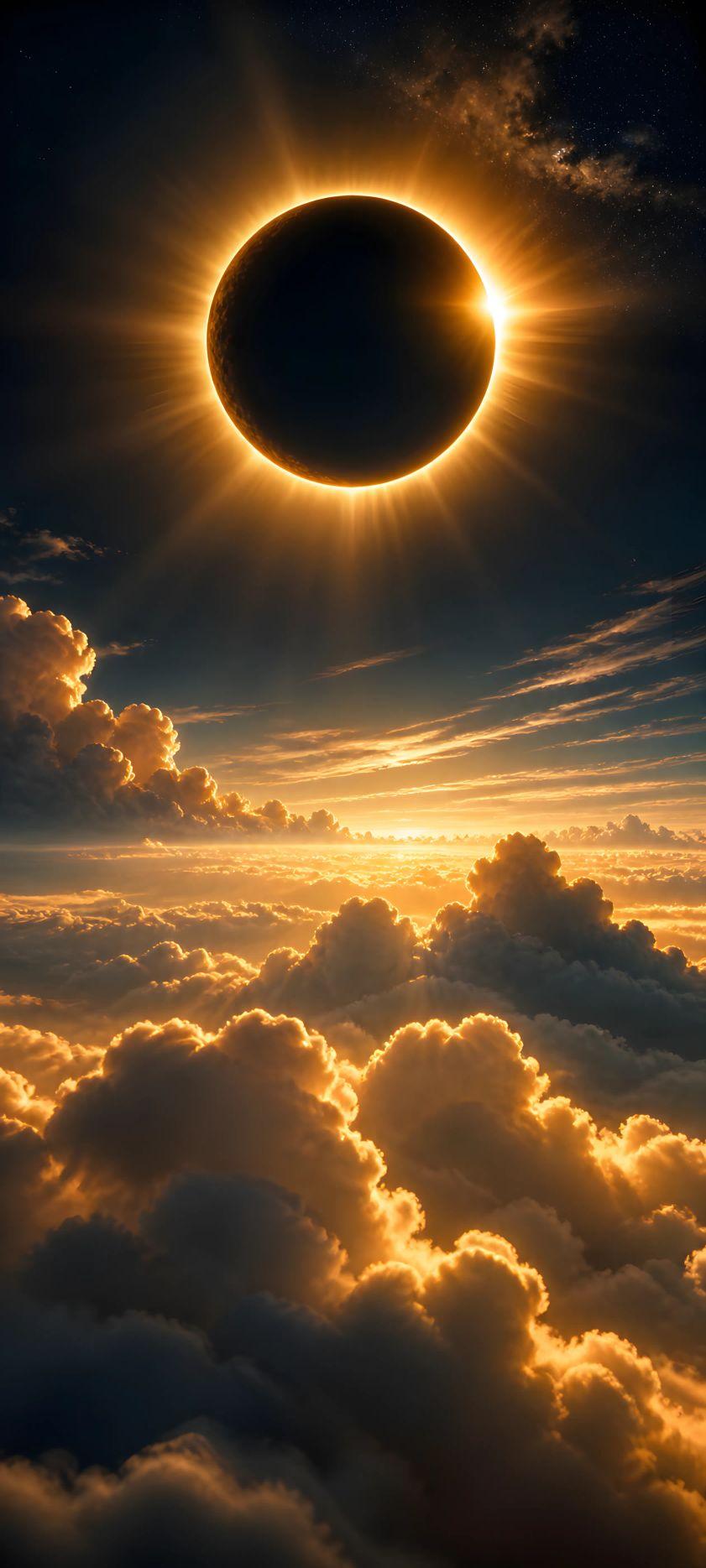 Golden Solar Eclipse Wallpaper