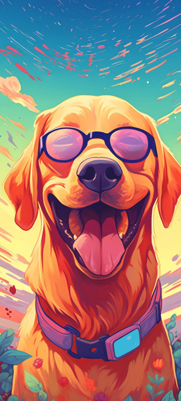 Golden Retriever Sunglasses Summer Wallpaper