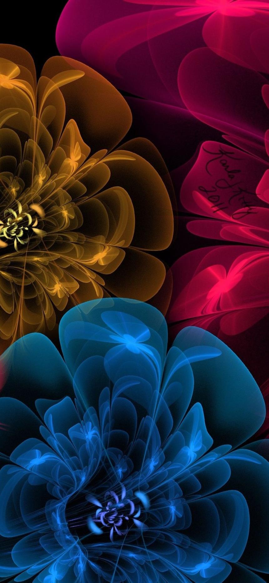 Neon Bloom Abstract Wallpaper