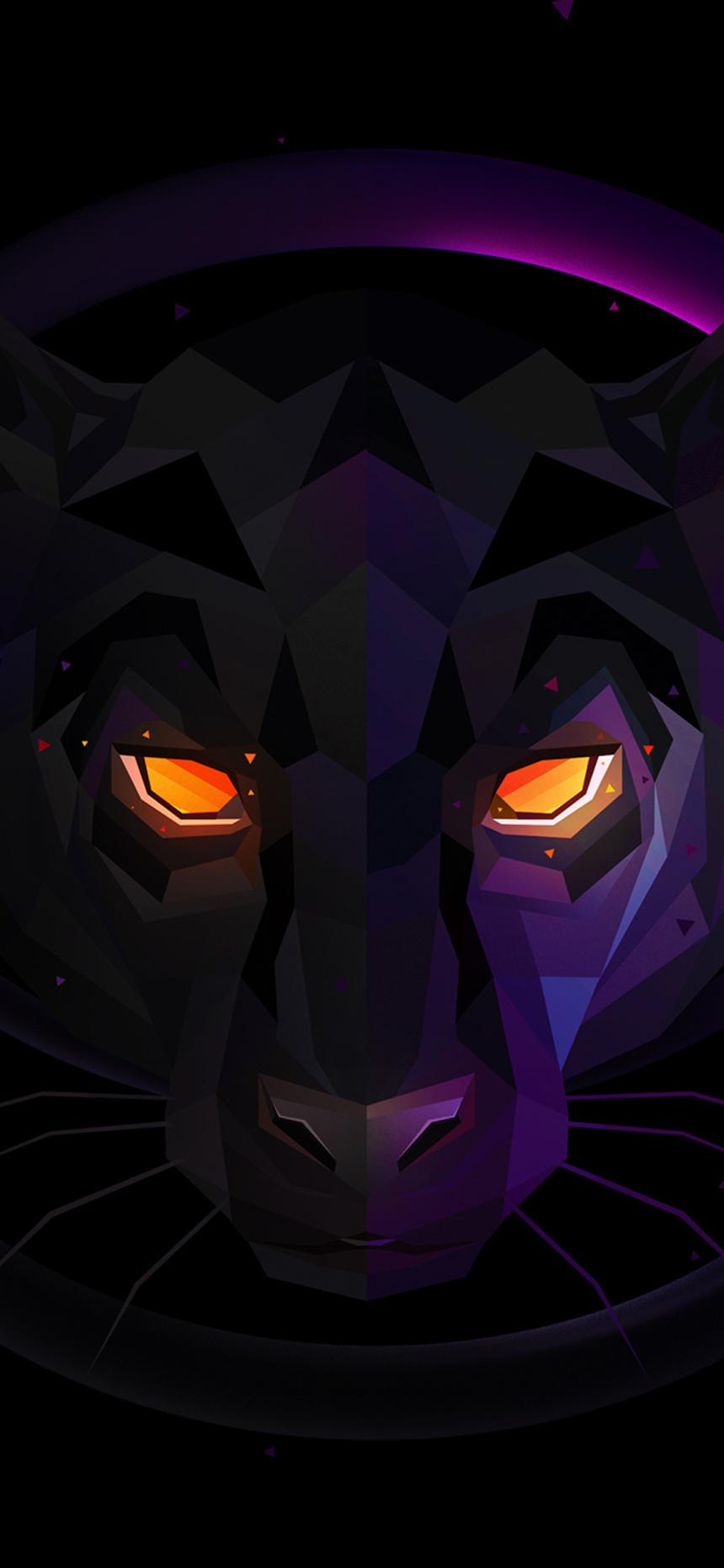 Shadow Panther Neon Wallpaper