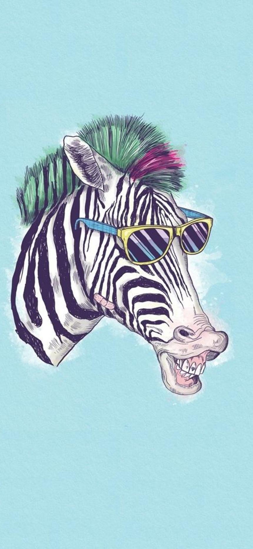 Punk Zebra Art Wallpaper
