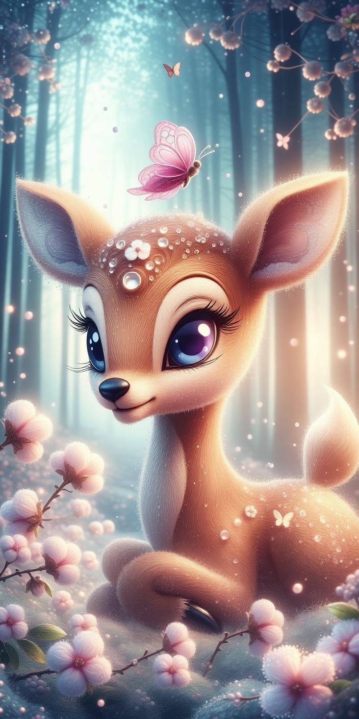 Magical Baby Deer Wallpaper