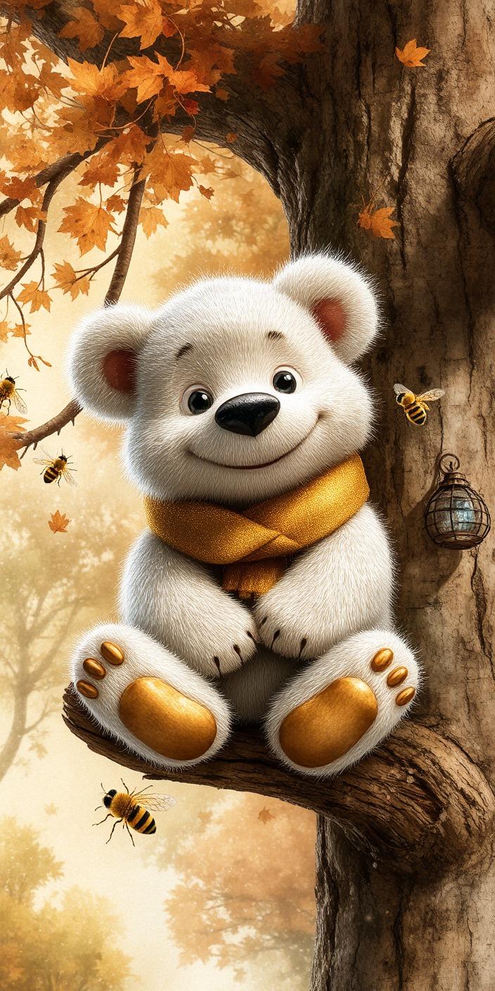 Golden Paws Polar Bear Wallpaper