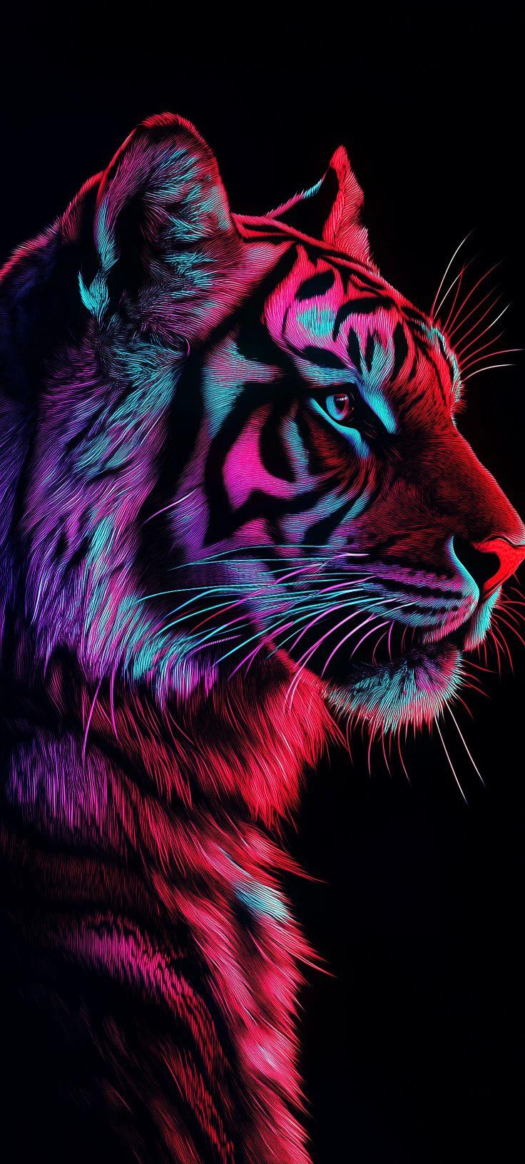 Neon Cyber Tiger Wallpaper
