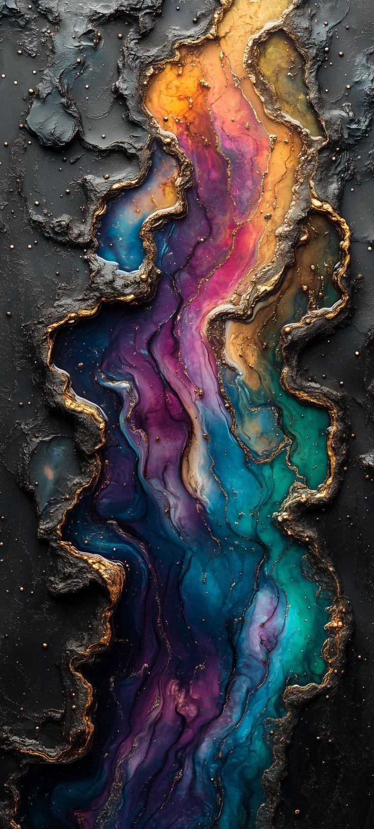 Luxury Abstract Resin Art Wallpaper