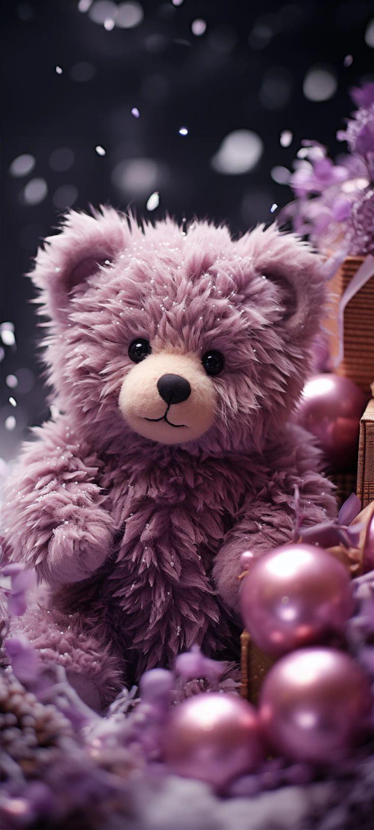 Purple Teddy Bear Wallpaper
