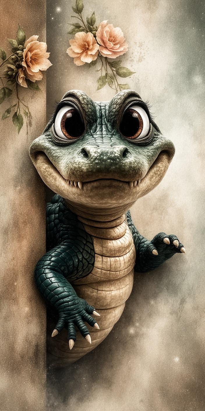 The Peekaboo Alligator Wallpaper