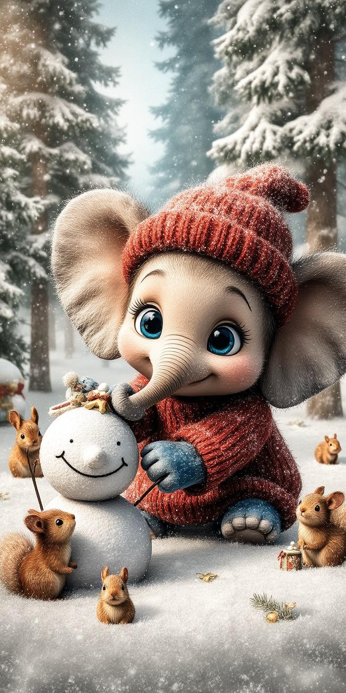 Winter's Little Helper Wallpaper