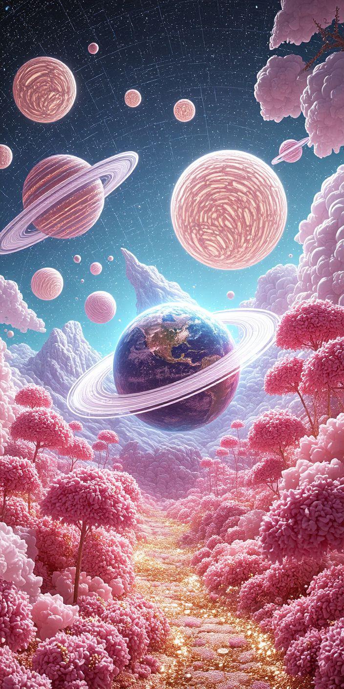 Pink Fantasy Space Wallpaper | Dreamy Cosmic Aesthetic