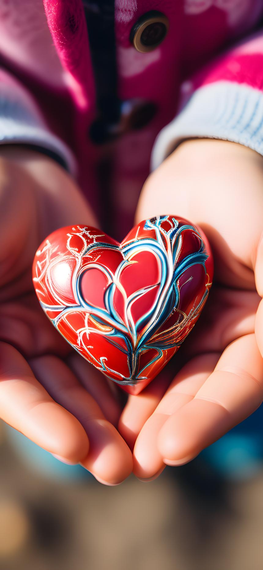 Valentine Heart in Hands Aesthetic Love Wallpaper