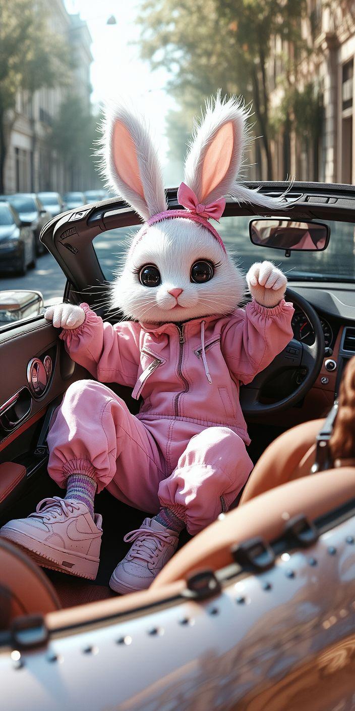 Kawaii Streetwear Bunny Convertible Wallpaper
