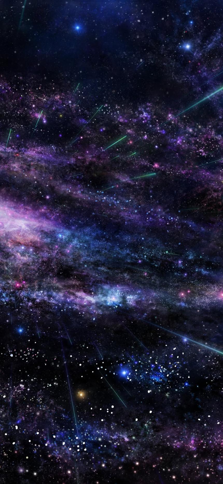 Cosmic Galaxy Nebula Shooting Stars Wallpaper