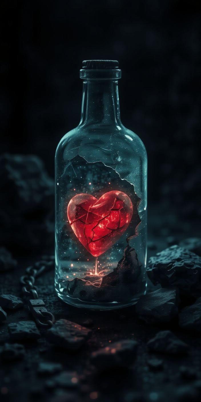 Broken Heart in a Bottle Wallpaper