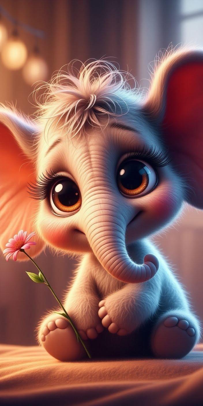 Cute Baby Elephant Wallpaper