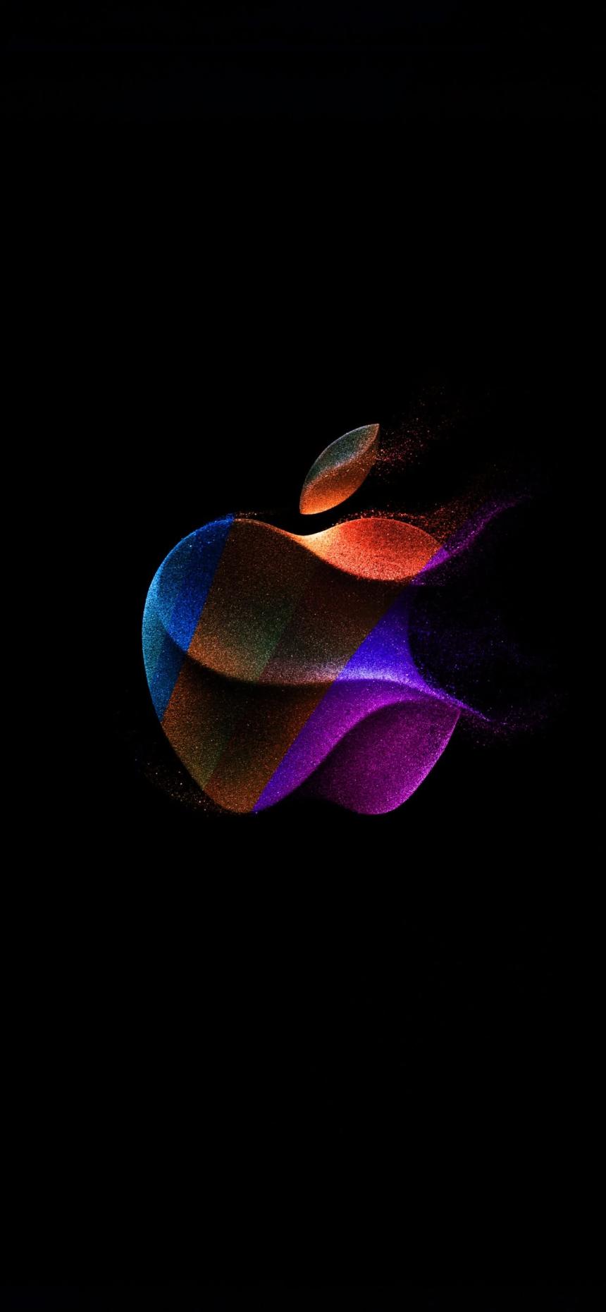Apple Logo Neon Glow Wallpaper – Dark AMOLED iPhone Background