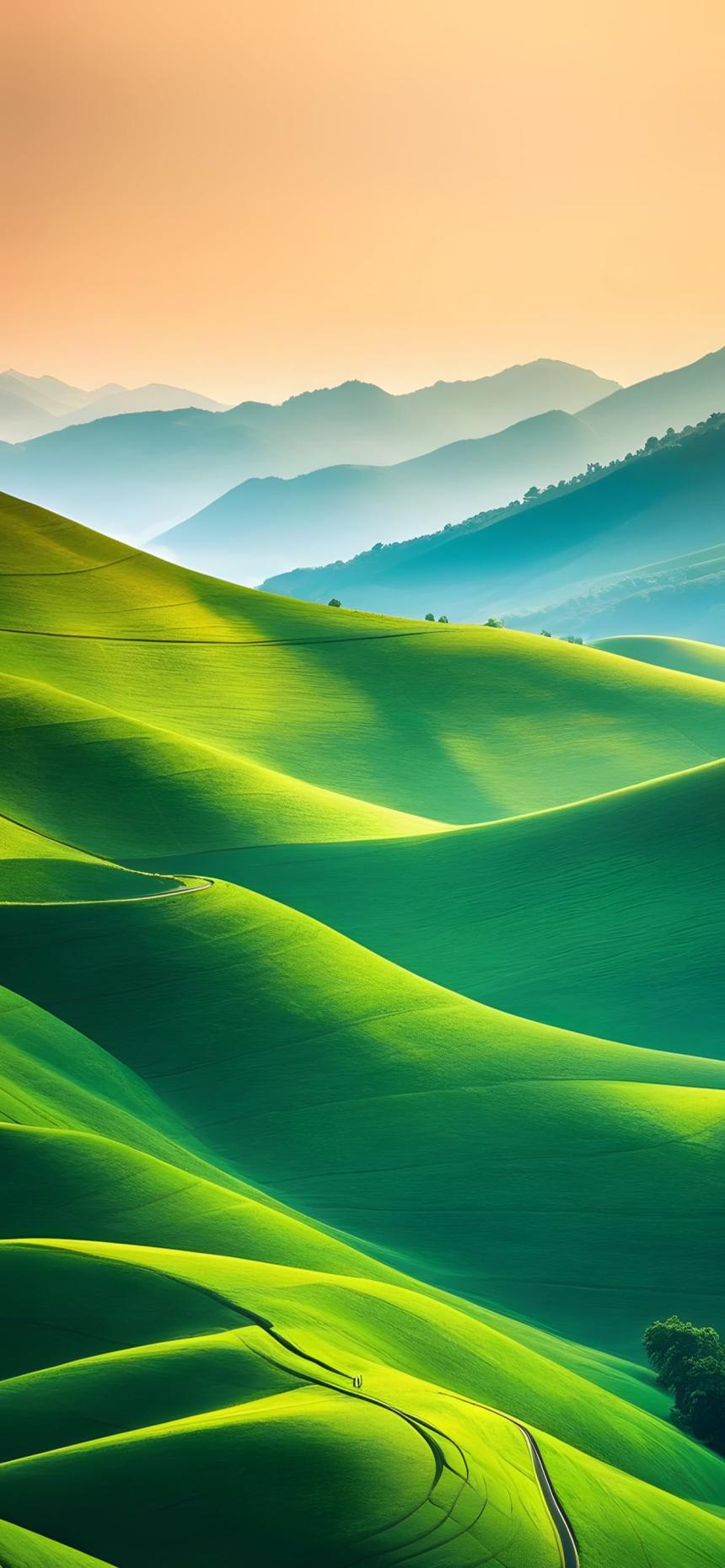 Rolling Green Hills Wallpaper – Serene Nature Landscape