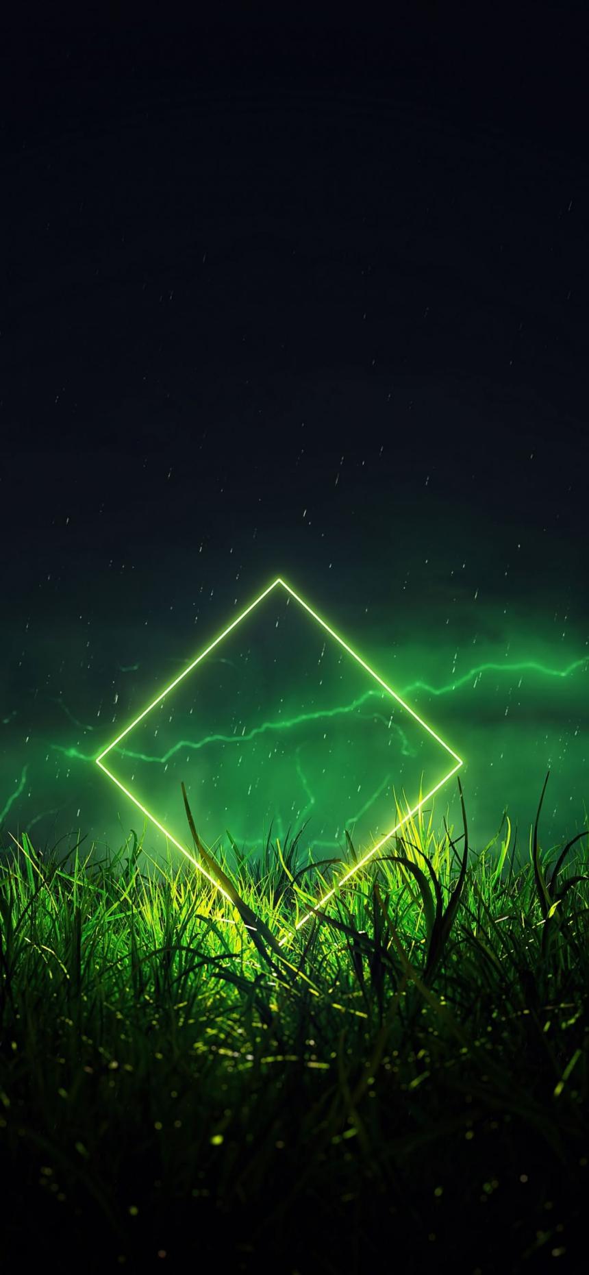 Neon Green Abstract Nature Wallpaper 4K