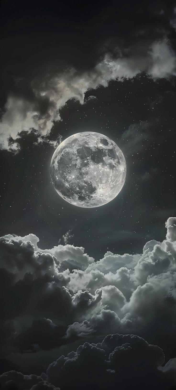 Full Moon Above Storm Clouds Wallpaper 4K