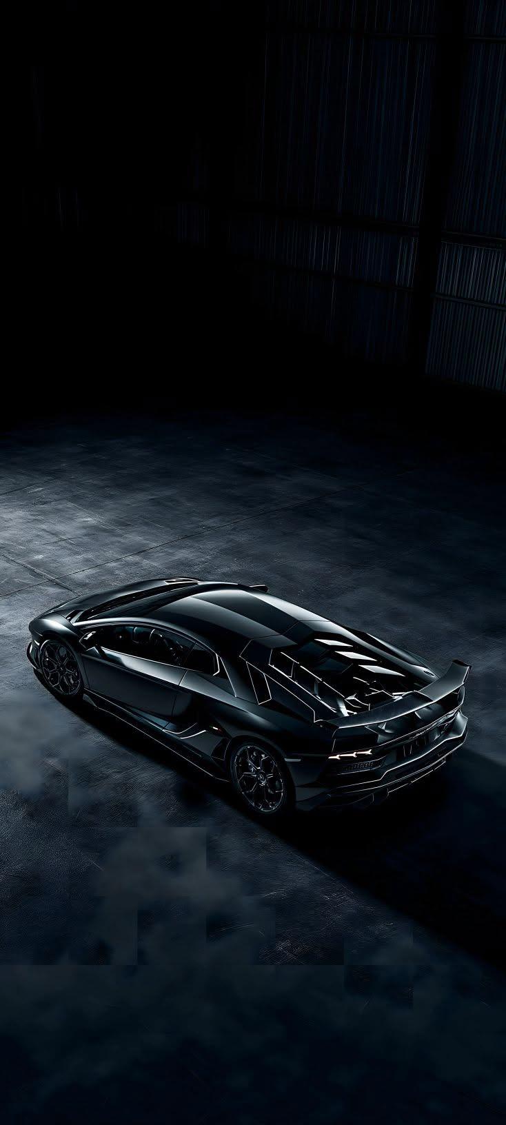 Black Lamborghini Aventador Night Wallpaper