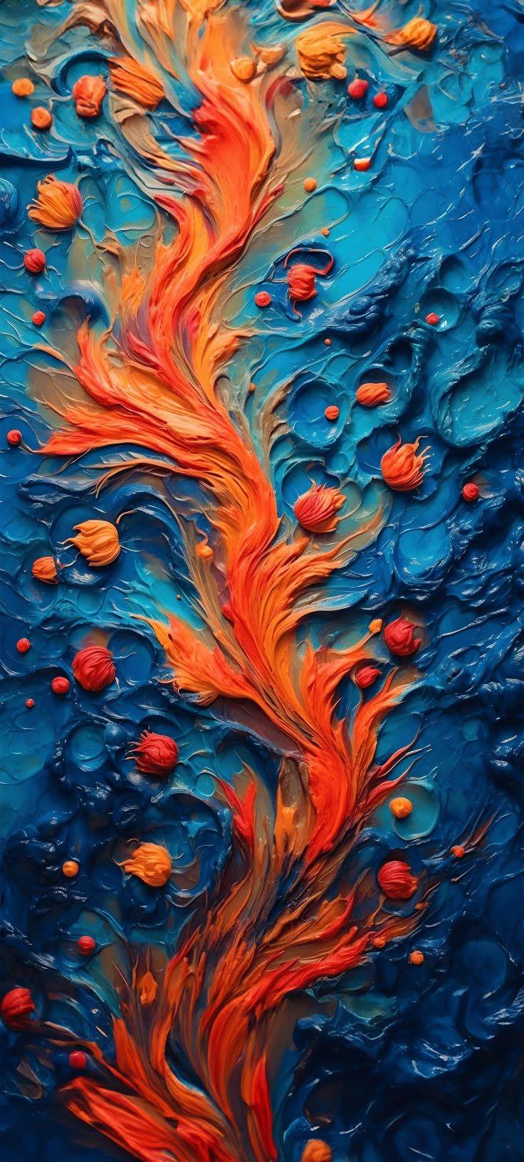 Fiery Abstract River Wallpaper