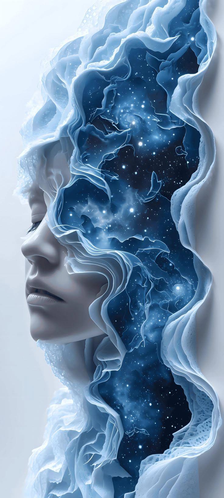 Cosmic Soul Abstract Portrait Wallpaper