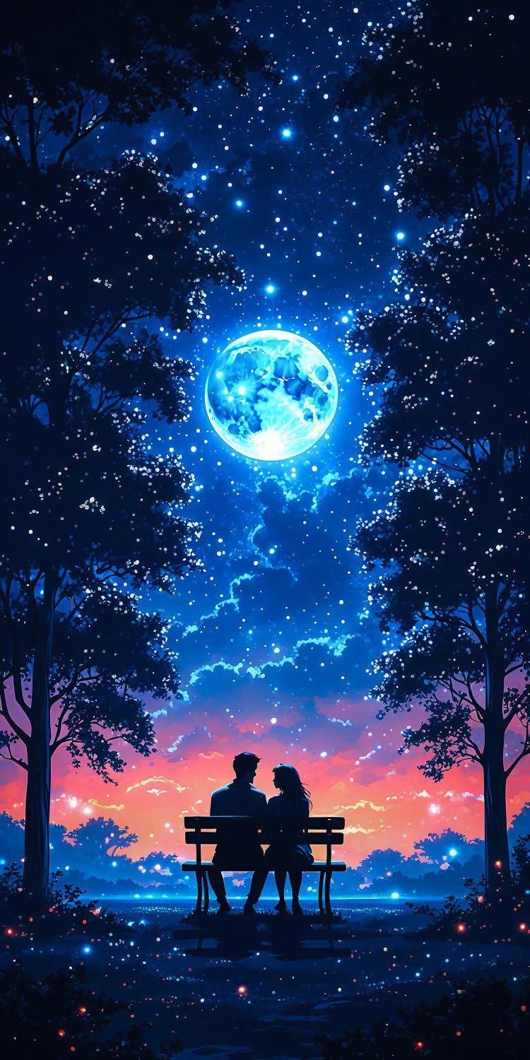 Moonlit Love Fantasy Wallpaper